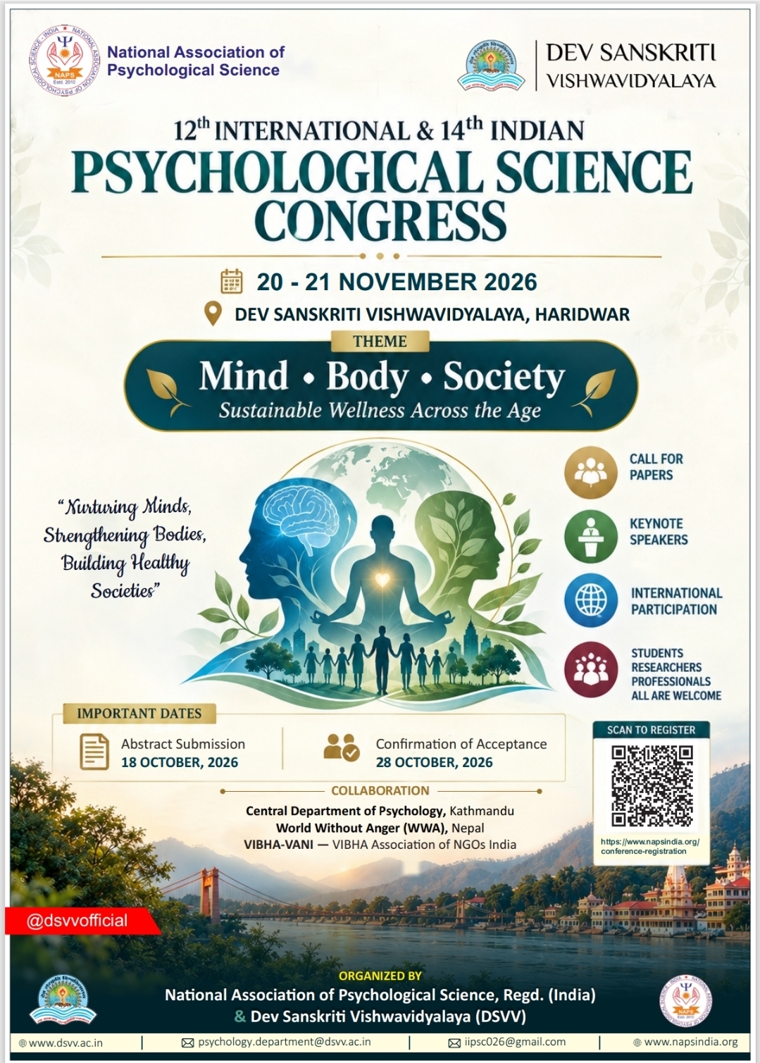 India International Psychological Science Congress Date 20-21 November 2026